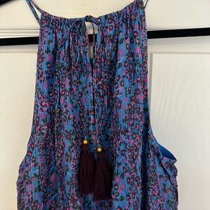Lilly Pulitzer Blue and Pink Sleeveless halter dress
